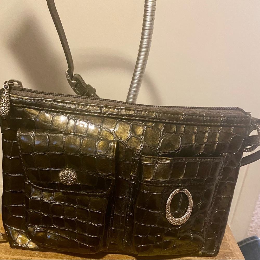 Brighton brand Cher Modern Mini handbag Brown & gold metallic color No flaws - Picture 1 of 16